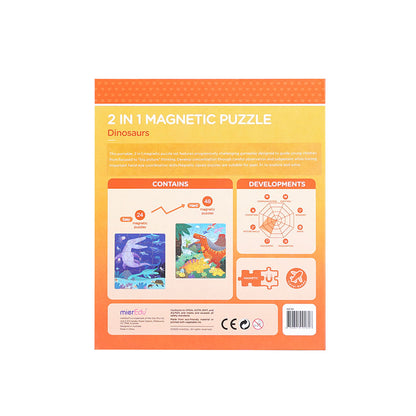 mierEdu, Magnetiskt pussel 24+48 bitar - Dinosaurier