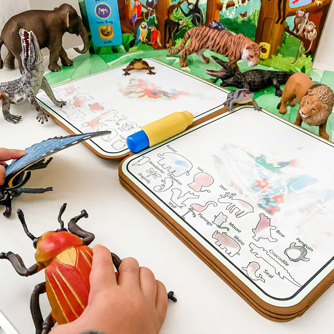 mierEdu, Måla med vatten-målarbok – Vilda djur