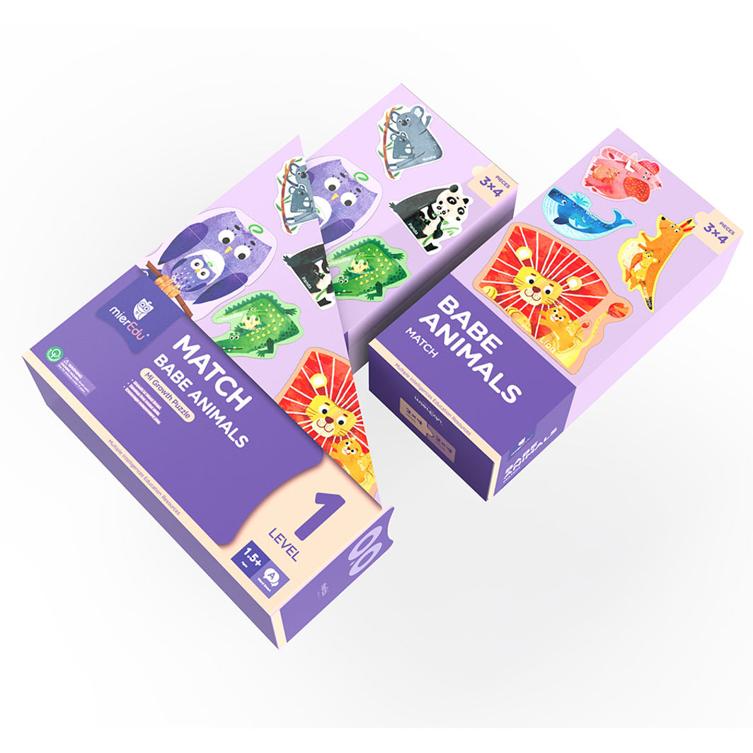 mierEdu, Pussel 8x3 bitar – Steg 1 – Djurunge med förälder