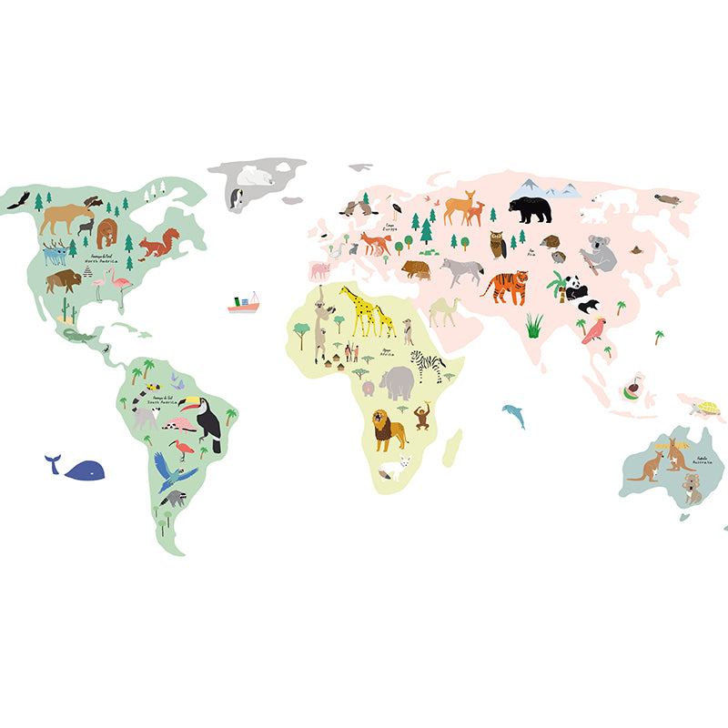 Mimi lou väggdekor, Giant world map