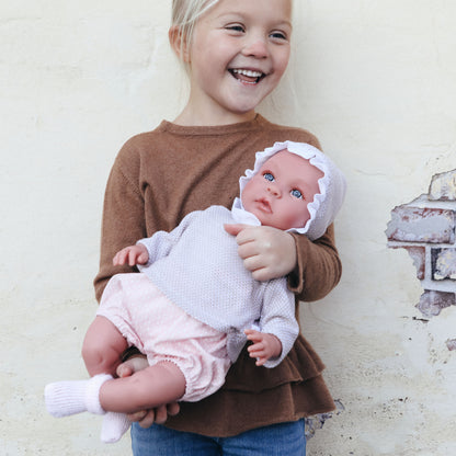 Así Leonora babydukke, 46 cm - Rosa mamelukker och beige blus