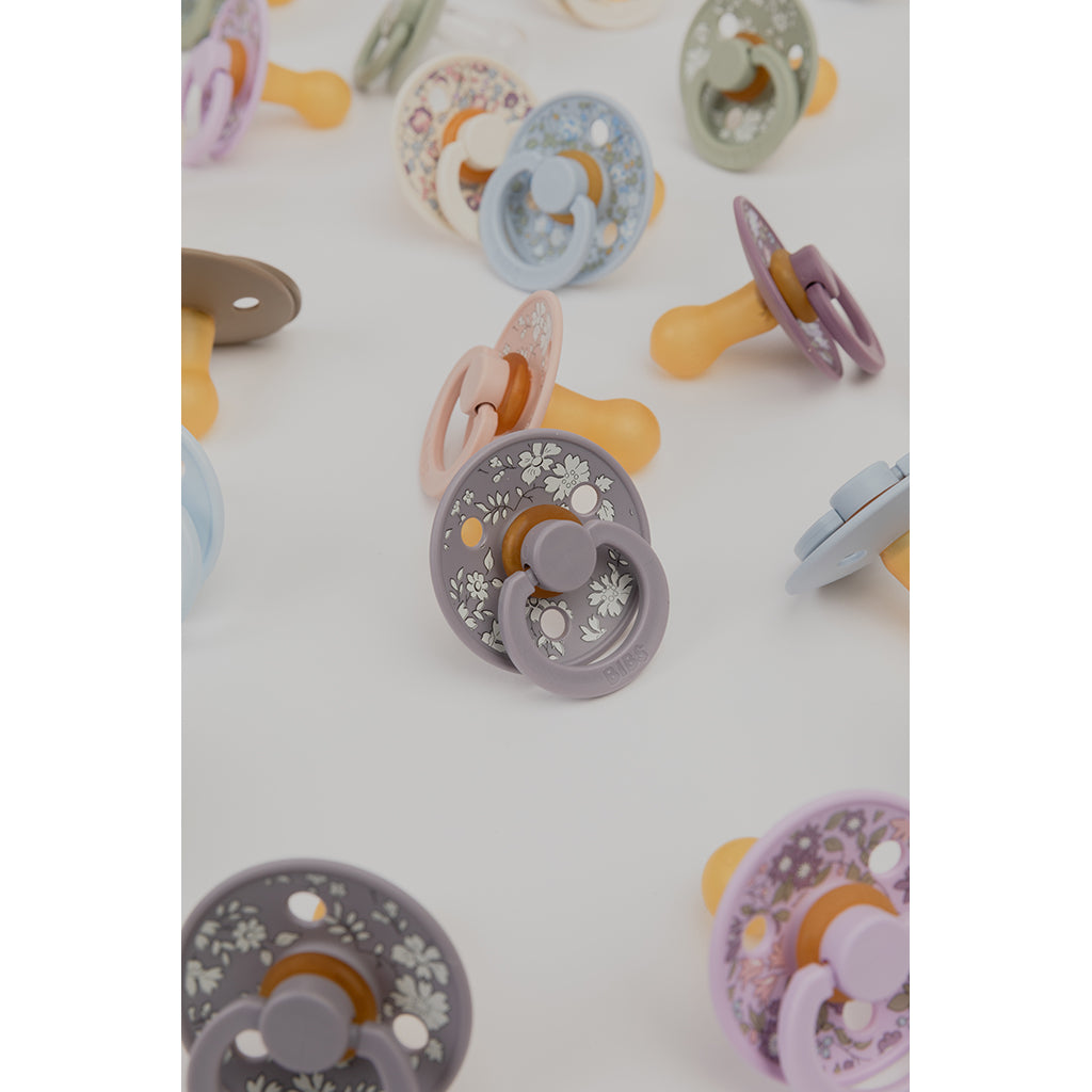 Bibs Liberty, 2-pack Colour, nappar i naturgummi, strl. 2 - Eloise - Dusty Blue Mix