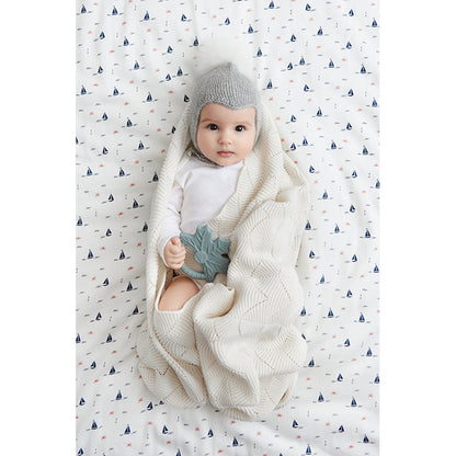 Cam Cam stickad babyfilt, Natural