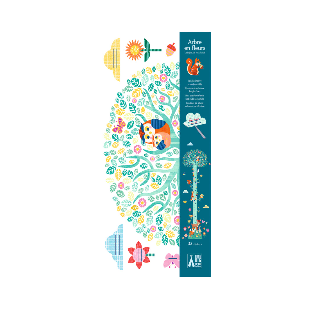 Djeco wallsticker, höjdmätare med skogens djur