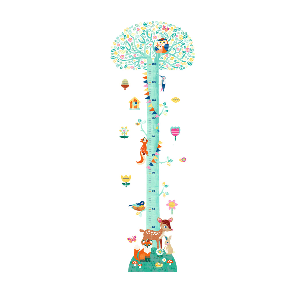 Djeco wallsticker, højdemåler m. skovens dyr