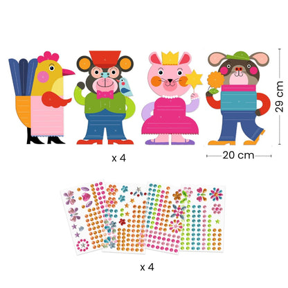 Djeco klistermärken, Djur som glittrar