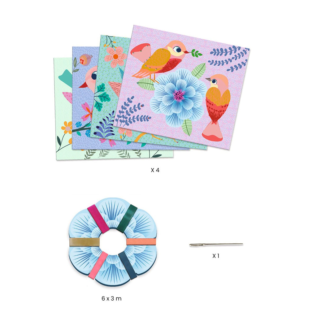 Djeco aktivitetsset med band, Artistic Loops - Fåglar