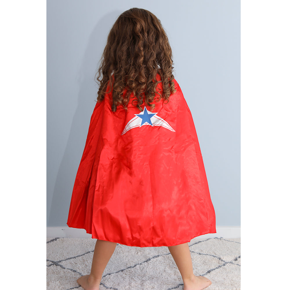 Den Goda Fen utklädnad, Super Wondergirl med cape – strl. 4-6 år