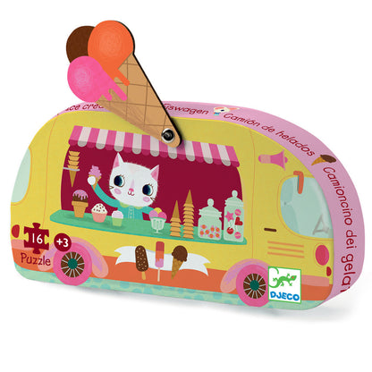 Djeco silhuetpuslespil, Ice cream truck - 16 brikker