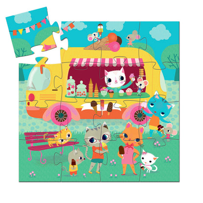 Djeco siluettpussel, Ice cream truck - 16 bitar