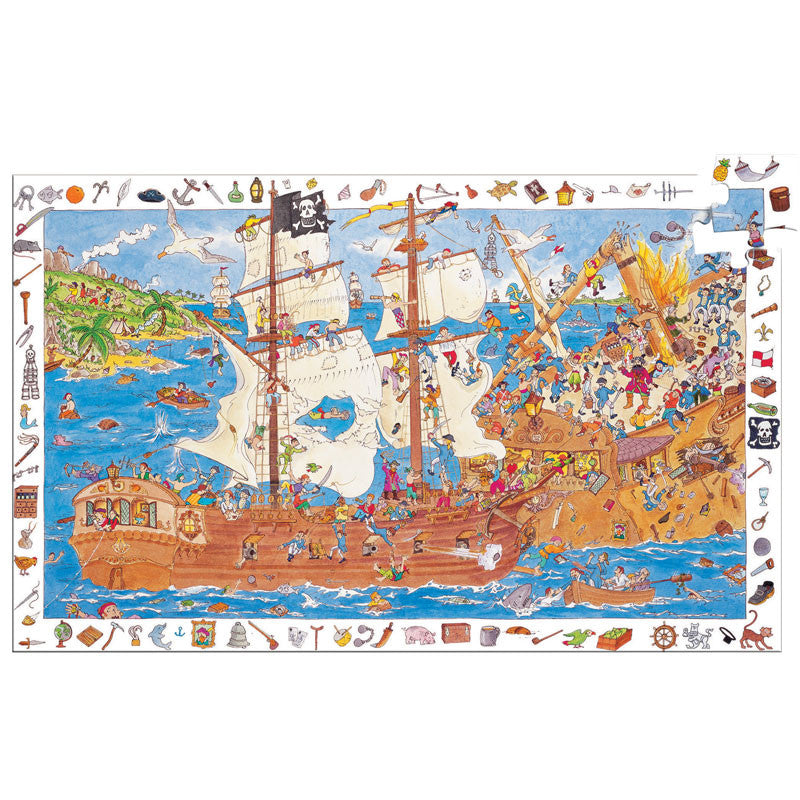 Djeco observationspuslespil, pirat -  100 brikker