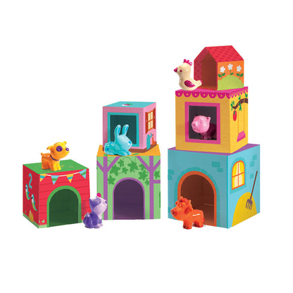 Djeco stabelklodser med dyr, Topanifarm