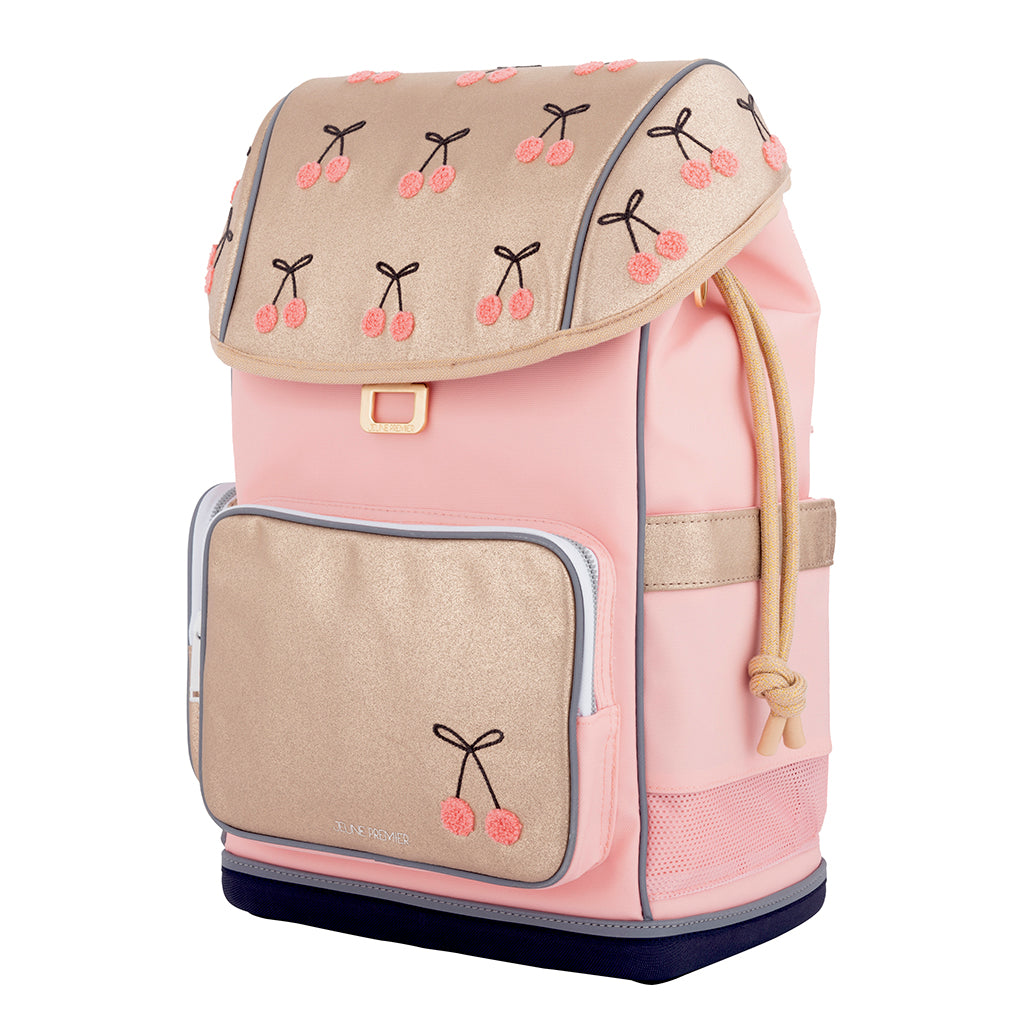 Jeune Premier Ergonomisk ryggsäck, Cherry Pompon – För barn 6–10 år