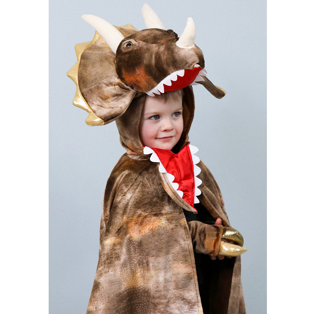 Great Pretenders djurkostym, Grandasaurus Triceratops Cape med klor - stl. 4-6 år
