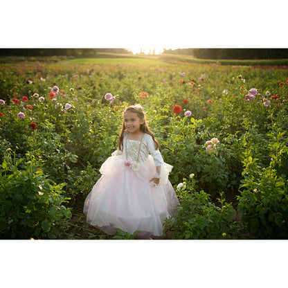 Great Pretenders utklädningskläder, Prinsessklänning gyllen ros - stl. 3-8 år