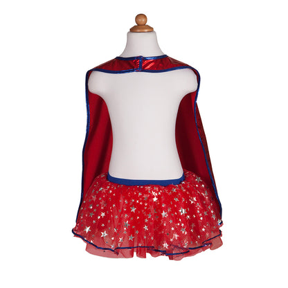 Great Pretenders utklädningskläder, Superhjälte tjej med mask - strl. 4-6 år