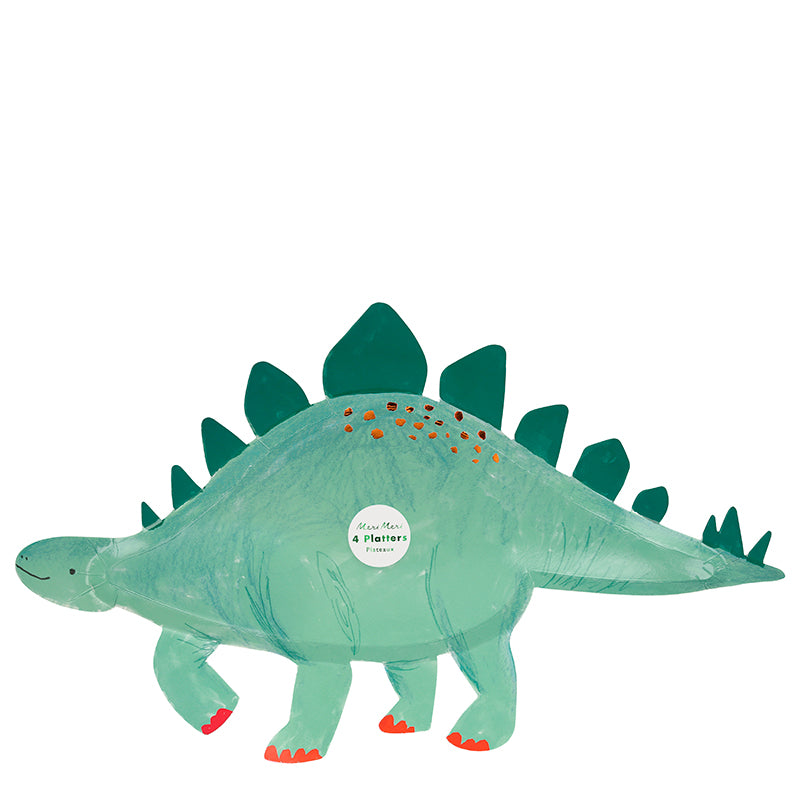 Meri Meri papptallrikar, Stegosaurus – 4 st.
