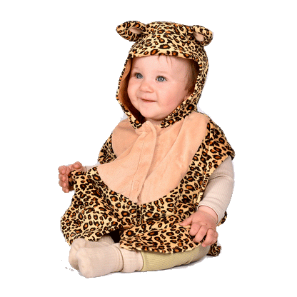Den goda Fen dyrekostume, Leopard kappe - str. 1-4 år
