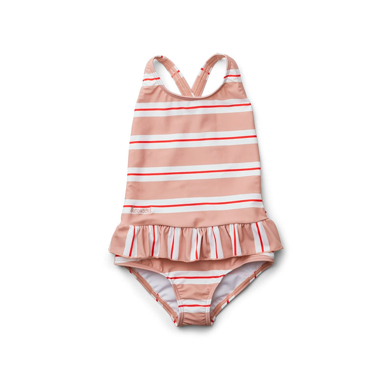 Liewood UV-baddräkt Amara, Rose/apple red/ creme de la creme - Strl. 80-134 cm