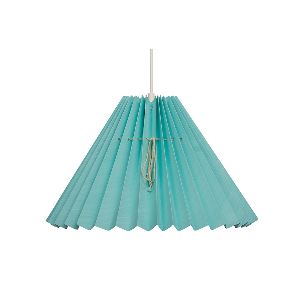 Pink Rose Loftslampe m foldet skærm i papir - 32 cm - Lys turkis