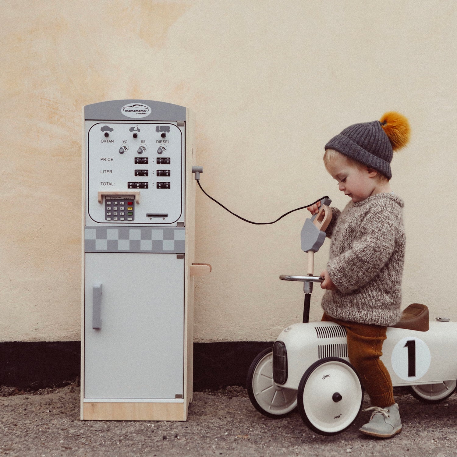 Vilac gåbil i metall, råvit