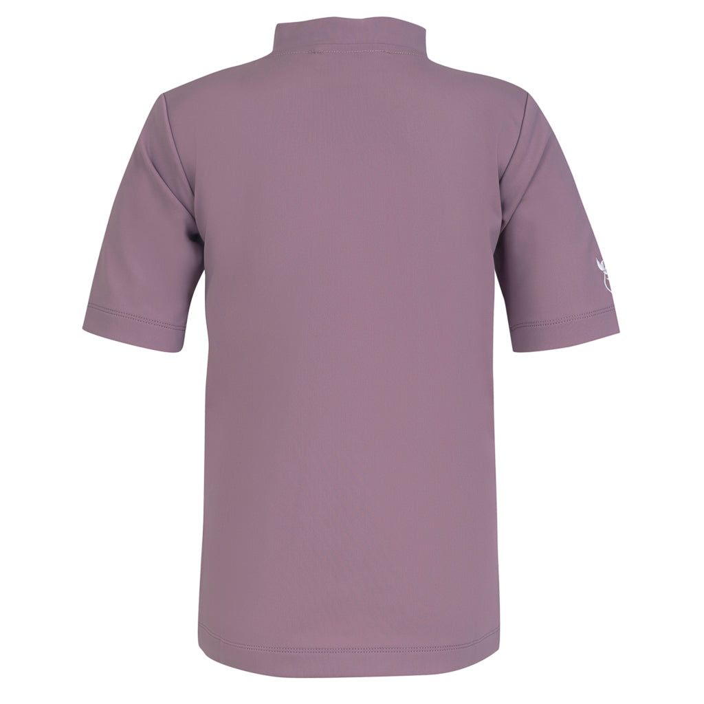 Petit Crabe UV-badtröja med dragkedja och korta ärmar, Max, Heather - 1-10 år