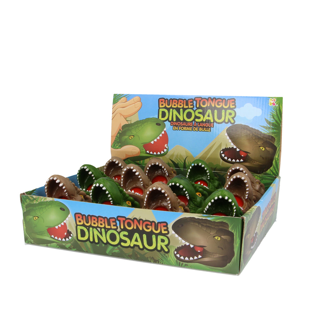 Keycraft gummi dinosaurhuvud med bubbeltunga, ass.