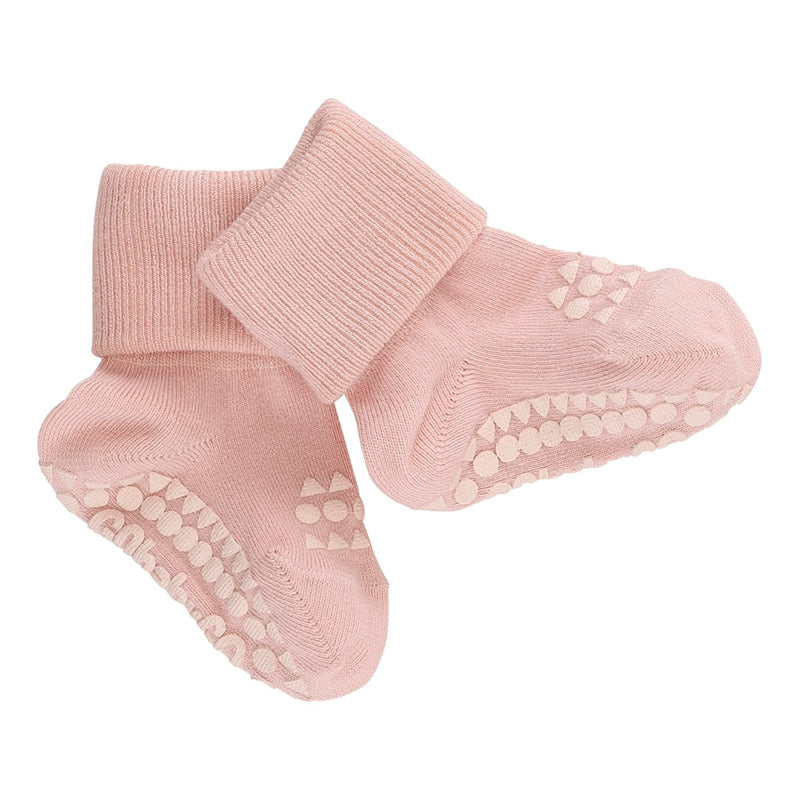 GoBabyGo halkfria strumpor med gummiduttar, Bamboo - soft pink