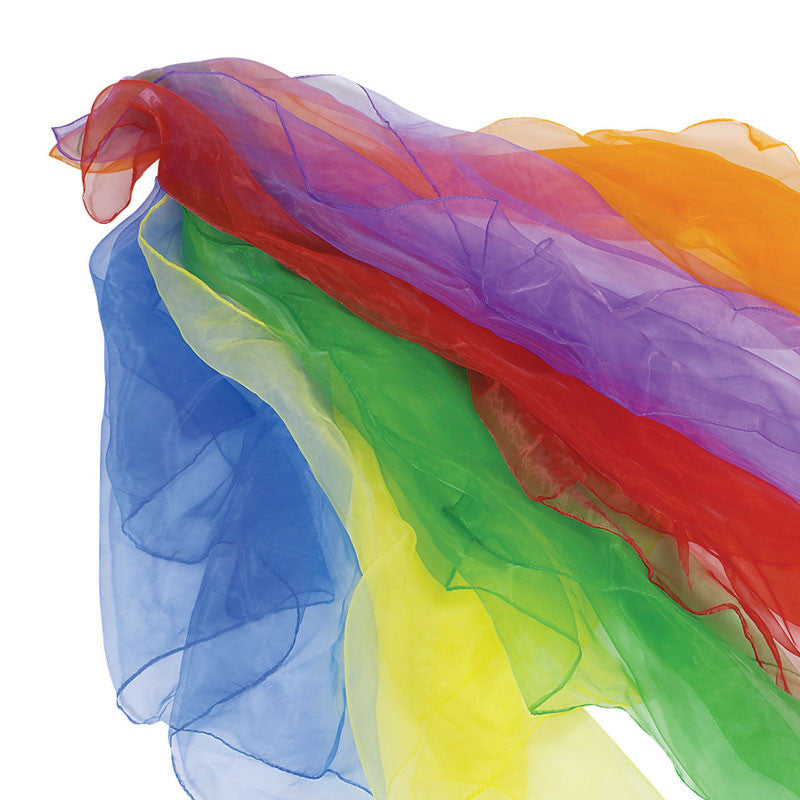 Nylon tørklæder til showdans, gymnastik og trylleri - 6 stk