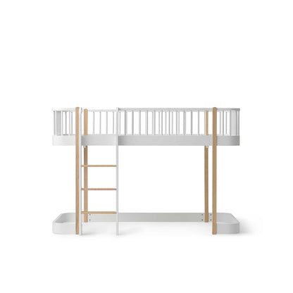 Oliver Furniture, Wood Original, halvhög säng - vit/ek