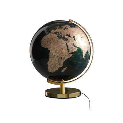 Globuslampe Green &amp; brass, Globus med belysning, grøn
