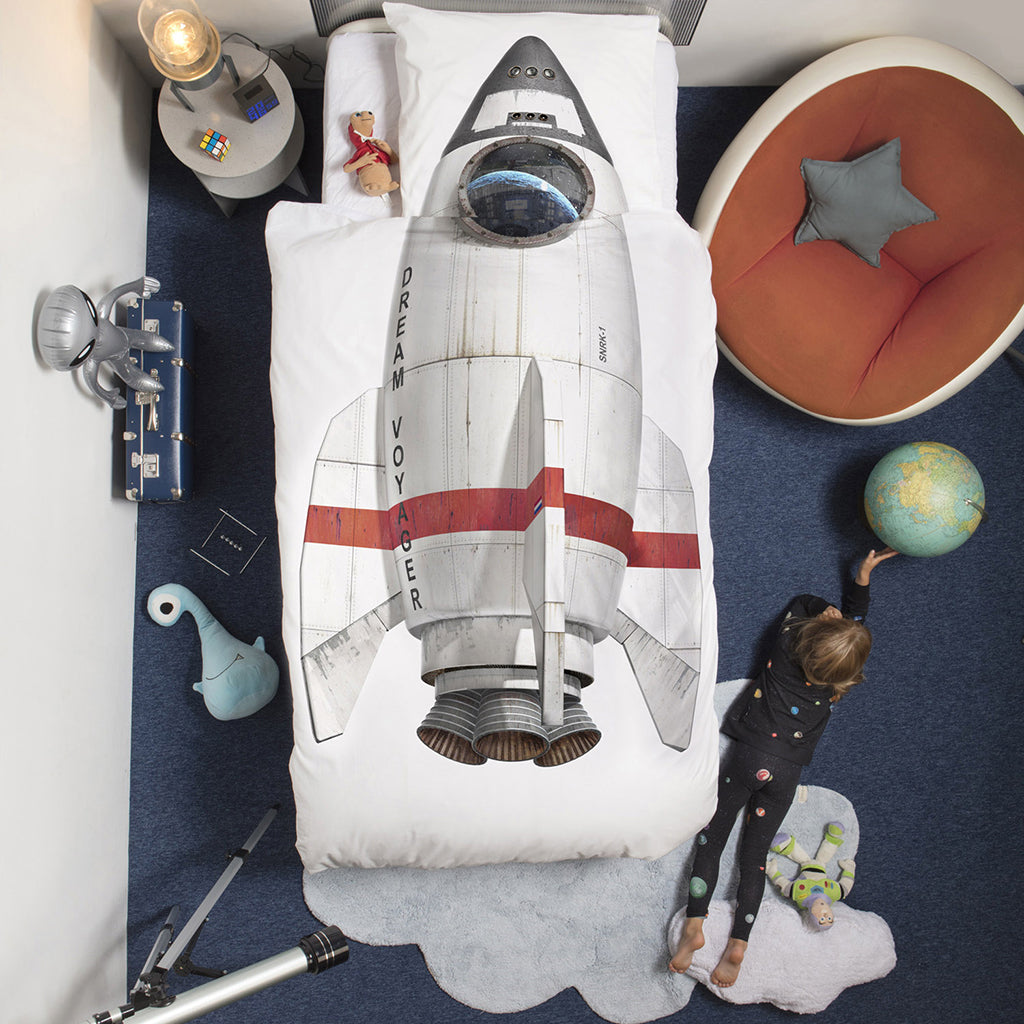 Snurk vuxensängkläder, ekologisk - Månraket