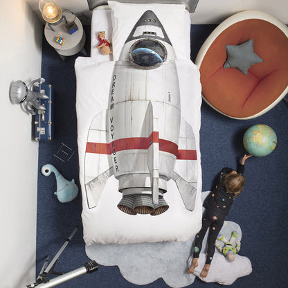 Snurk vuxensängkläder, ekologisk - Månraket