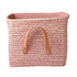 Rice kurv med læder hank soft pink