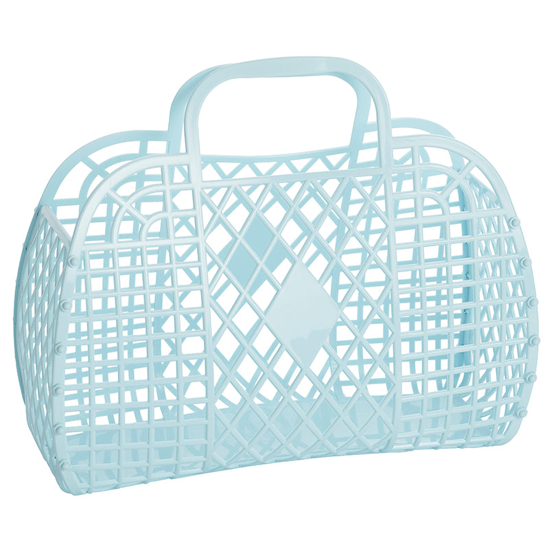 Sun Jellies retro taske stor blå i genanvendt LDPE plast