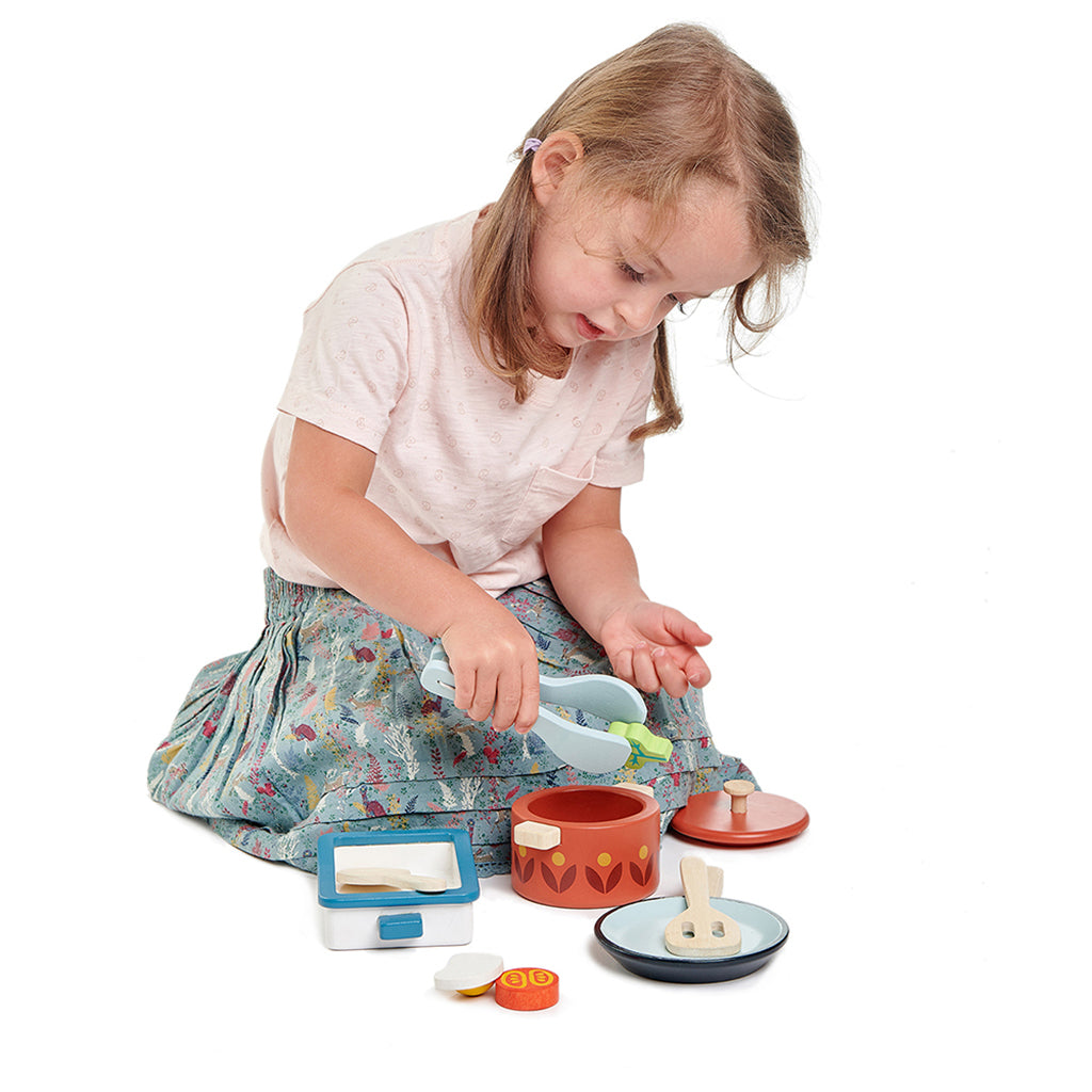 Tender Leaf, Leksaksmat i trä - Grytor och pannor