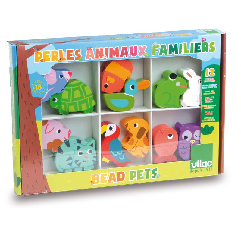 Vilac träpärlor, djur