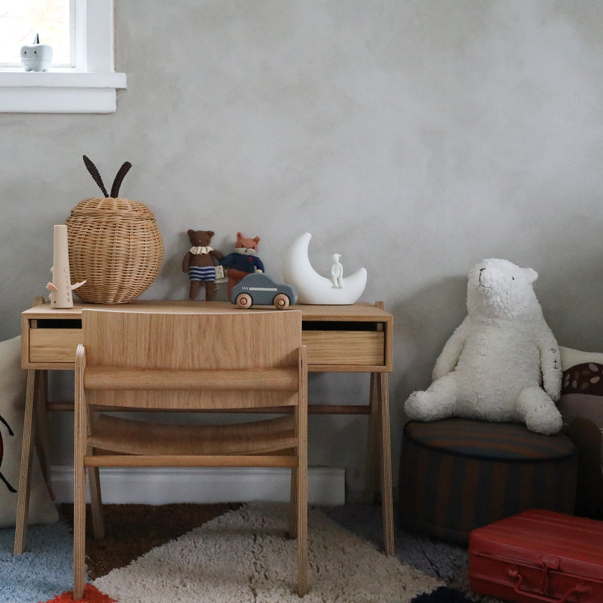 ferm Living Apple Storage, flätad korg i rotting – Small