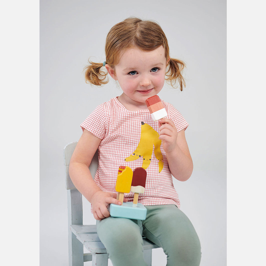 Mentari, Lekmat i trä, 4 glasspinnar – Sunny Ice