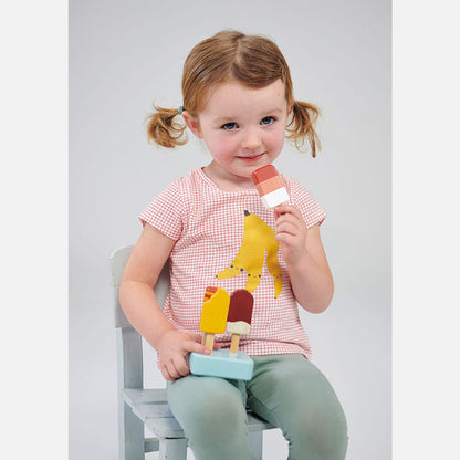 Mentari, Lekmat i trä, 4 glasspinnar – Sunny Ice