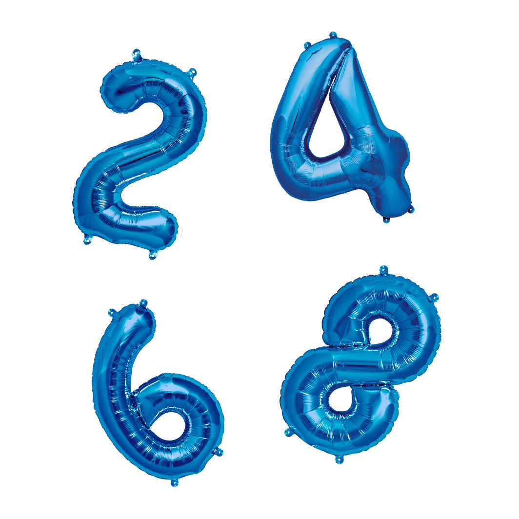 Northstar Balloons, folieballon som tal i blå - 0-9