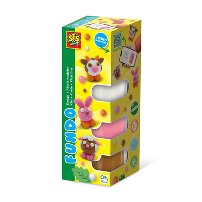 SES Creative Modellera, FunDo bondgårdsdjur 3x 90g + 1x 40g