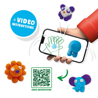 SES Creative Modellera, FunDo vilda djur 3x90gr-1x40gr