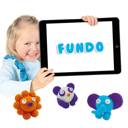 SES Creative Modellera, FunDo vilda djur 3x90gr-1x40gr