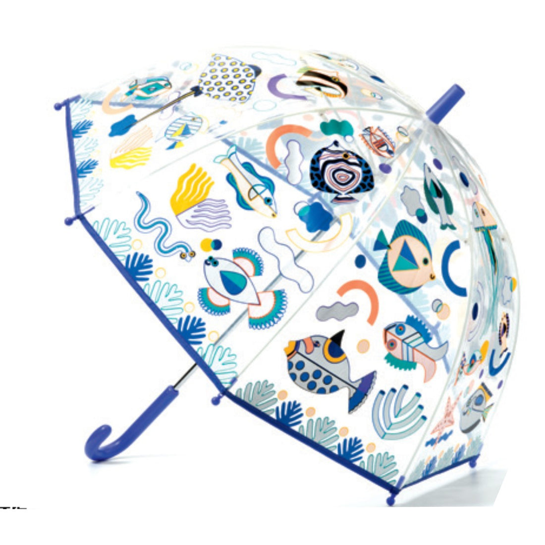 Djeco paraply m. farver der træder frem i regnvejr, Fisk