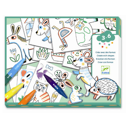 Djeco kreativ æske, Farvelæg dyr