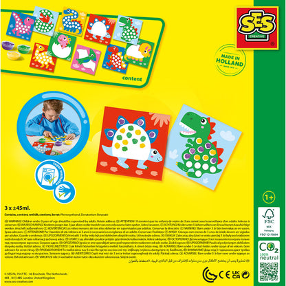 SES Creative, Mitt första kreativa set, Fingermålning dinosaurier - Från 1-4 år