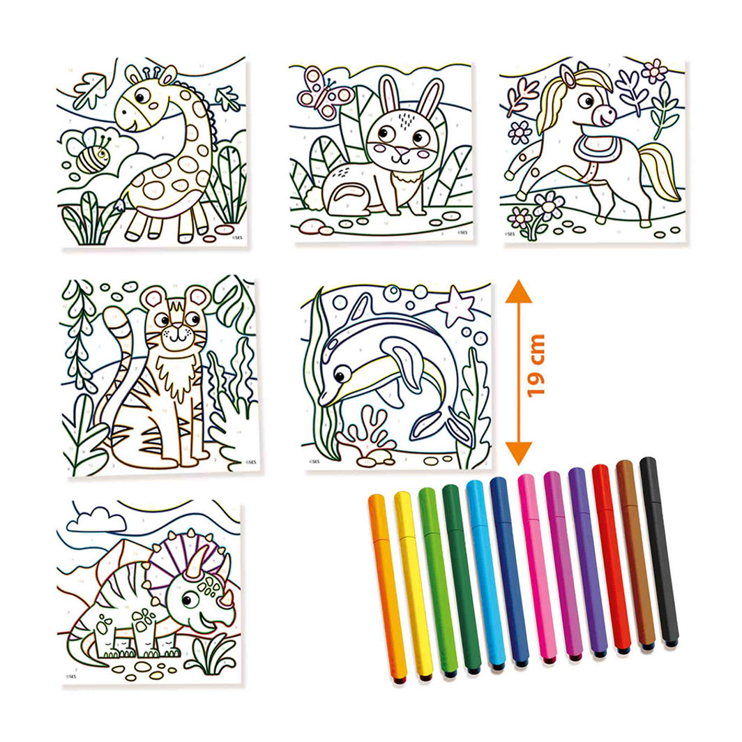 SES Creative Måla efter nummer, Tuscher med trekantigt grepp