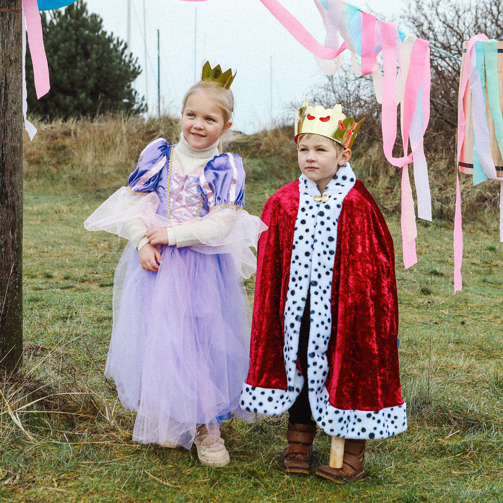 Den goda Fen utklädnad, kungacape i velour – stl. 4–8 år