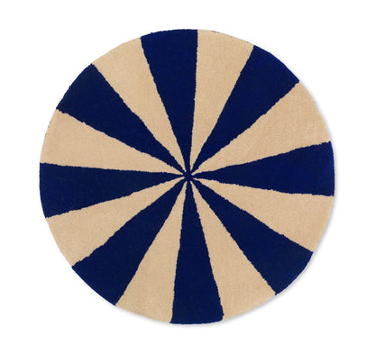 ferm Living gulvtæppe, rundt - Arch small, bright blue/off-white